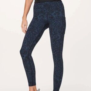 Lululemon Sz 10 SpeedUp Tight Legging Full-On Luxtreme 28” Nouveau Blue Black